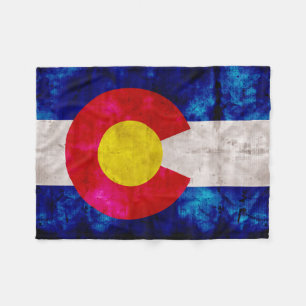 Verwitterte Vintage Colorado-Staats-Flagge Fleecedecke