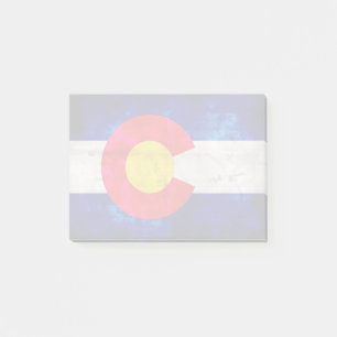 Verwitterte Vintage Colorado-Staats-Flagge Post-it Klebezettel