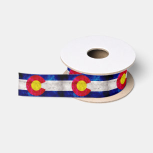 Verwitterte Vintage Colorado-Staats-Flagge Satinband