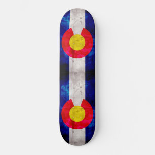 Verwitterte Vintage Colorado-Staats-Flagge Skateboard