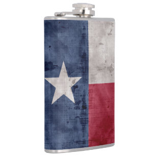 Verwitterte Vintage-Flagge des Bundesstaates Texas Flachmann