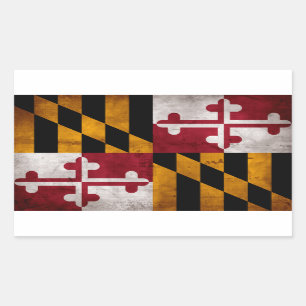 Verwitterte Vintage-Flagge des US-Bundesstaates Ma Rechteckiger Aufkleber