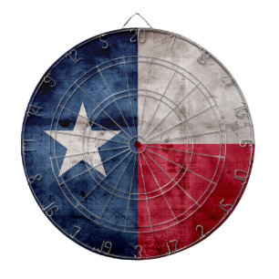 Verwitterte Vintage-Flagge des US-Bundesstaates Te Dartscheibe