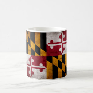 Verwitterte Vintage Maryland-Staats-Flagge Kaffeetasse