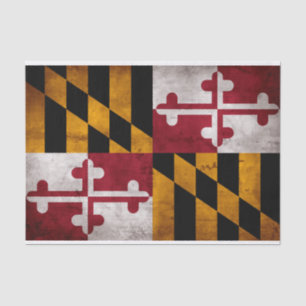 Verwitterte Vintage Maryland-Staats-Flagge Seidenpapier