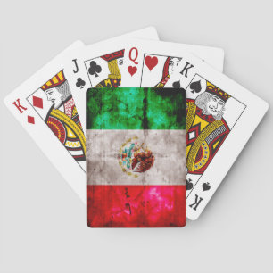 Verwitterte Vintage Mexiko-Flagge Spielkarten