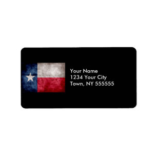 Verwitterte Vintage Texas-Staats-Flagge Adressaufkleber