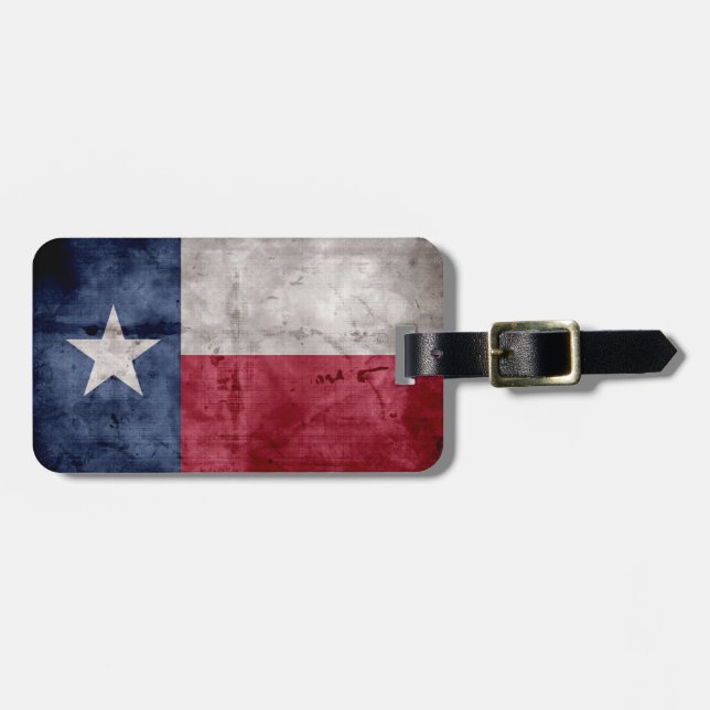 Verwitterte Vintage Texas-Staats-Flagge Gepäckanhänger (Vorderseite horizontal)