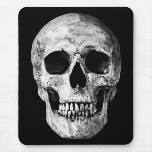 Verwitterter alter Schädel - Schwarz & Weiß Mousepad
