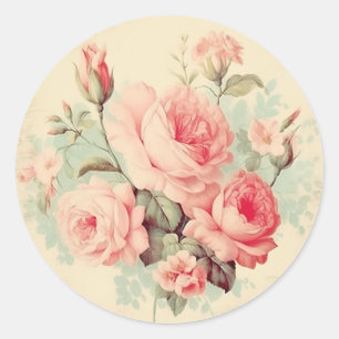 Verwitterter Schmuck, Rosa Shabby Chic Runder Aufkleber