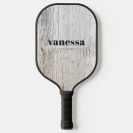 Verwitterter Weißer Minimalistischer Moderner Klas Pickleball Schläger