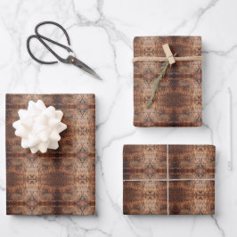 Verwittertes altes Holz Foto Nahaufnahme Muster De Geschenkpapier Set