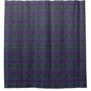 Verwittertes Navyblau-Tartan Duschvorhang