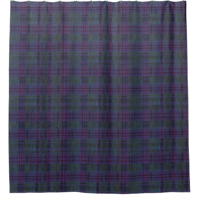 Verwittertes Navyblau-Tartan Duschvorhang (Vorderseite)