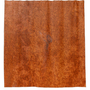 Verwittertes Rostmetall: orange-rote Textur. Duschvorhang