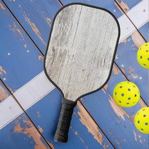 Verwittertes Weißgewaschenes Holz Pickleball Schläger