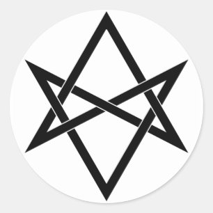 Verwobener unicursal Hexagram Runder Aufkleber