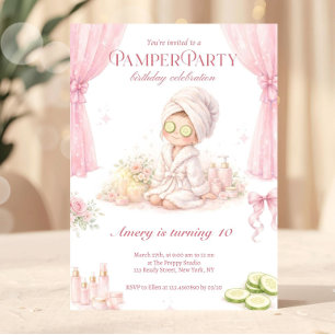 Verwöhnparty Geburtstag Rosa Chic-Spa-Party Einladung