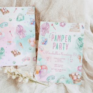 Verwöhnparty Mädchen Make-up-Salon Geburtstagsfeie Einladung