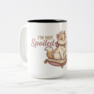 Verwöhnte Königliche Katzenkissenaufkleber Zweifarbige Tasse