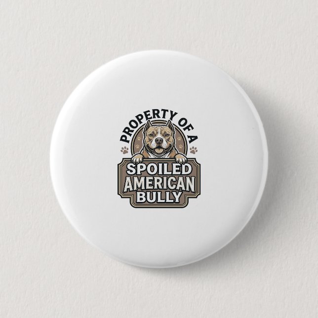 Verwöhntes American Bully Vintage Gravur Design_1 Button (Vorderseite)