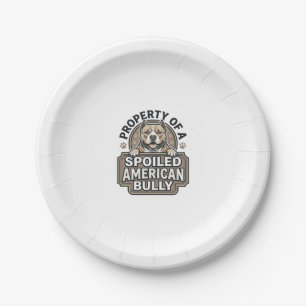 Verwöhntes American Bully Vintage Gravur Design_1 Pappteller
