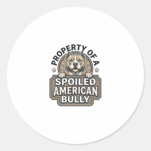 Verwöhntes amerikanisches Bully-Vintage-Stichdesig Runder Aufkleber