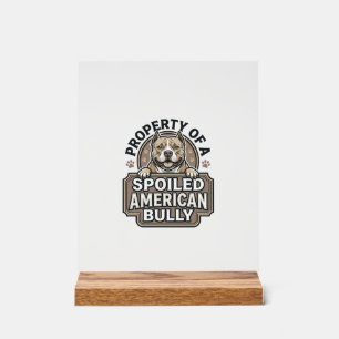 Verwöhntes amerikanisches Bully-Vintage-Stickerei- Acrylschild