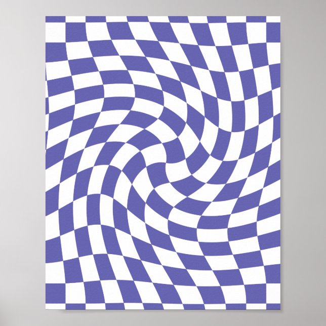 Verworfene Karos Retro Psychedelic Poster (Vorne)