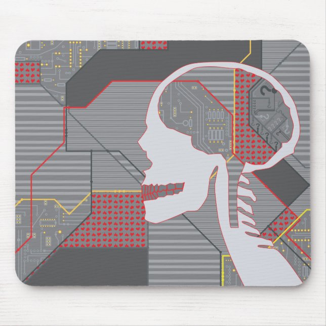verworrener Herz-Logikschädel Mousepad (Vorne)