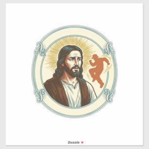 Verworrener Jesus Viraler Tanztrend Silhouette Vid Aufkleber