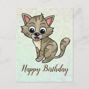 Verwunderte Katze Postkarte