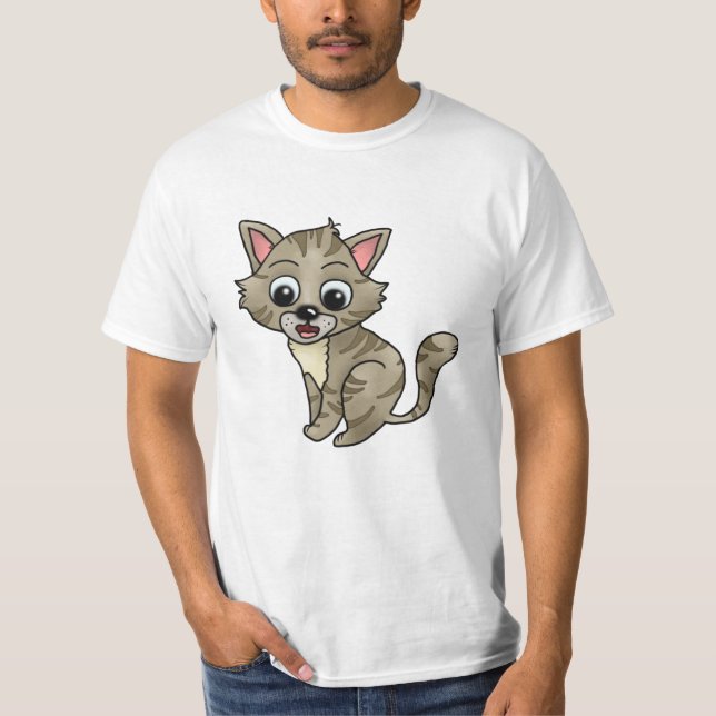 Verwunderte Katze T-Shirt (Vorderseite)