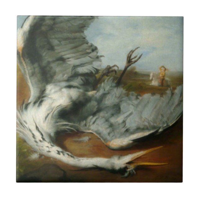 Verwundete Heron (von George Frederick Watts) Fliese (Vorderseite)