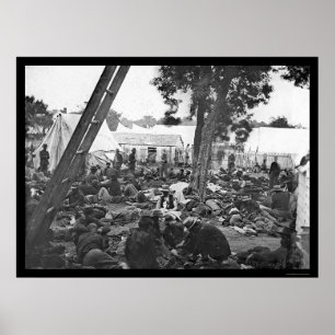 Verwundete Soldaten im Zivilen Kriegskrankenhaus v Poster