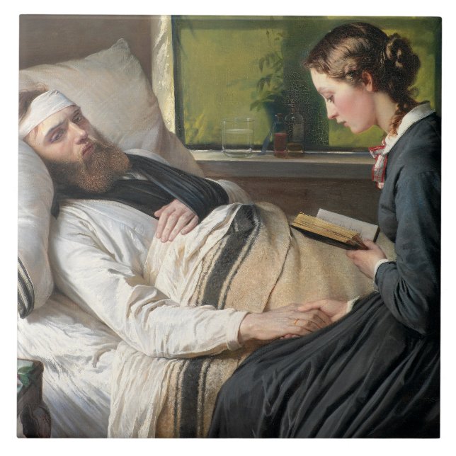 Verwundeter Krieger (von Elisabeth Jerichau-Bauman Fliese (Vorderseite)