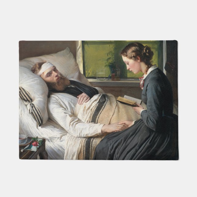 Verwundeter Krieger (von Elisabeth Jerichau-Bauman Fußmatte (Vorderseite)