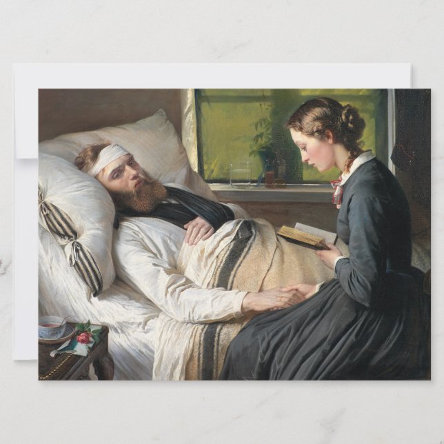 Verwundeter Krieger (von Elisabeth Jerichau-Bauman Karte (Vorderseite)