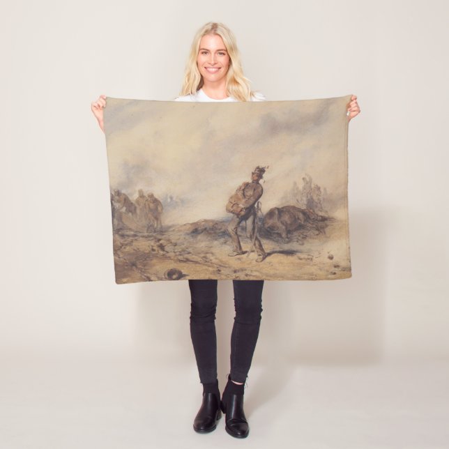 Verwundeter Soldat nach der Schlacht (Kriegsszene) Fleecedecke (Beispiel)