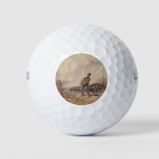 Verwundeter Soldat nach der Schlacht (Kriegsszene) Golfball (Vorderseite)
