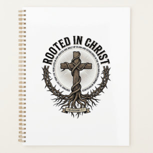 Verwurzelt in Christus Kreuz Vintage Engraving Chr Planer