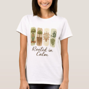Verwurzelt in ruhiger Chakra-Baum-Kunst T-Shirt