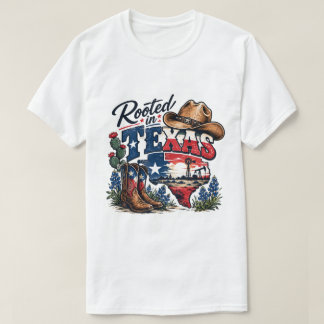 Verwurzelt in Texas – Vintage-Cowboystiefel T-Shirt
