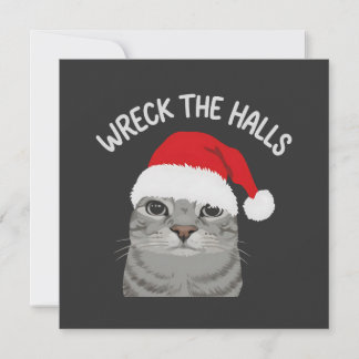 Verwüstet Die Weihnachtshalle Katze Feiertagskarte