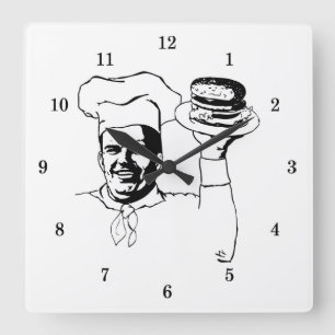 Very Cool Chef Wall Clock Quadratische Wanduhr