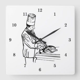 Very Cool Chef Wall Clock Quadratische Wanduhr