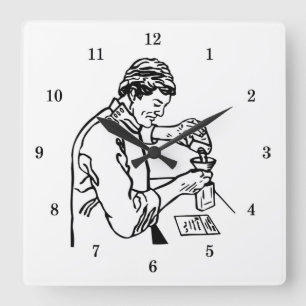 Very Cool Chemist Wall Clock Quadratische Wanduhr