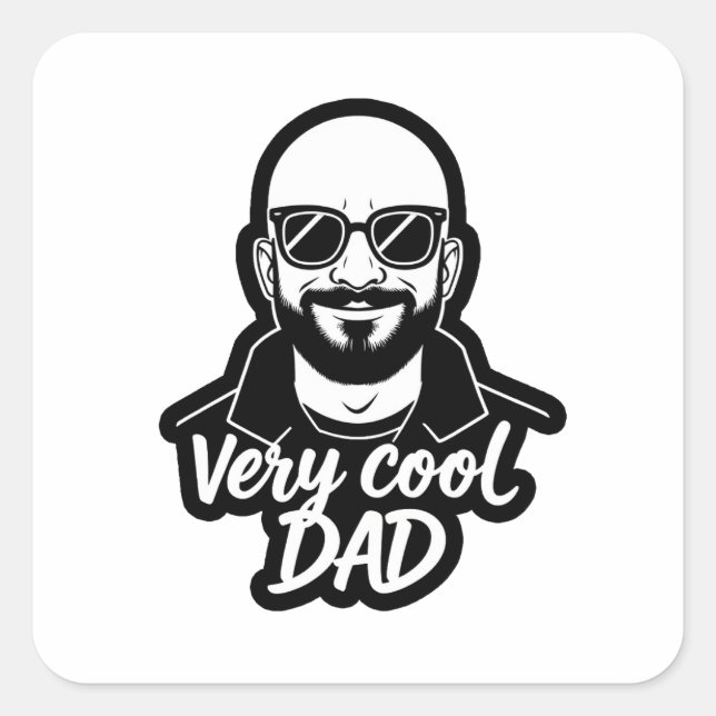 Very Cool Dad Quadratischer Aufkleber (Vorderseite)