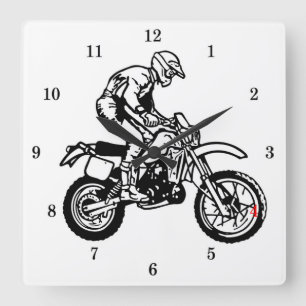 Very Cool Dirt Bike Wall Clock Quadratische Wanduhr