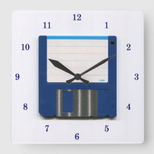 Very Cool Floppy Disk Wall Clock Quadratische Wanduhr
